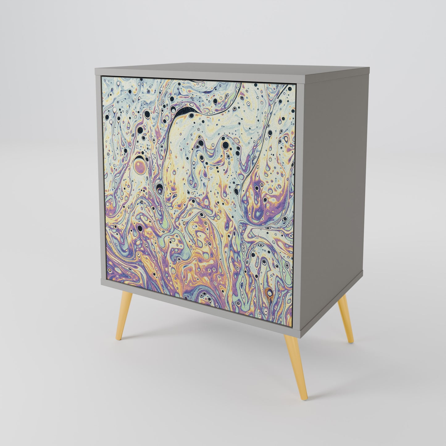 MOSAIC OF COLORS 1-Door Sideboard in Grey Finish