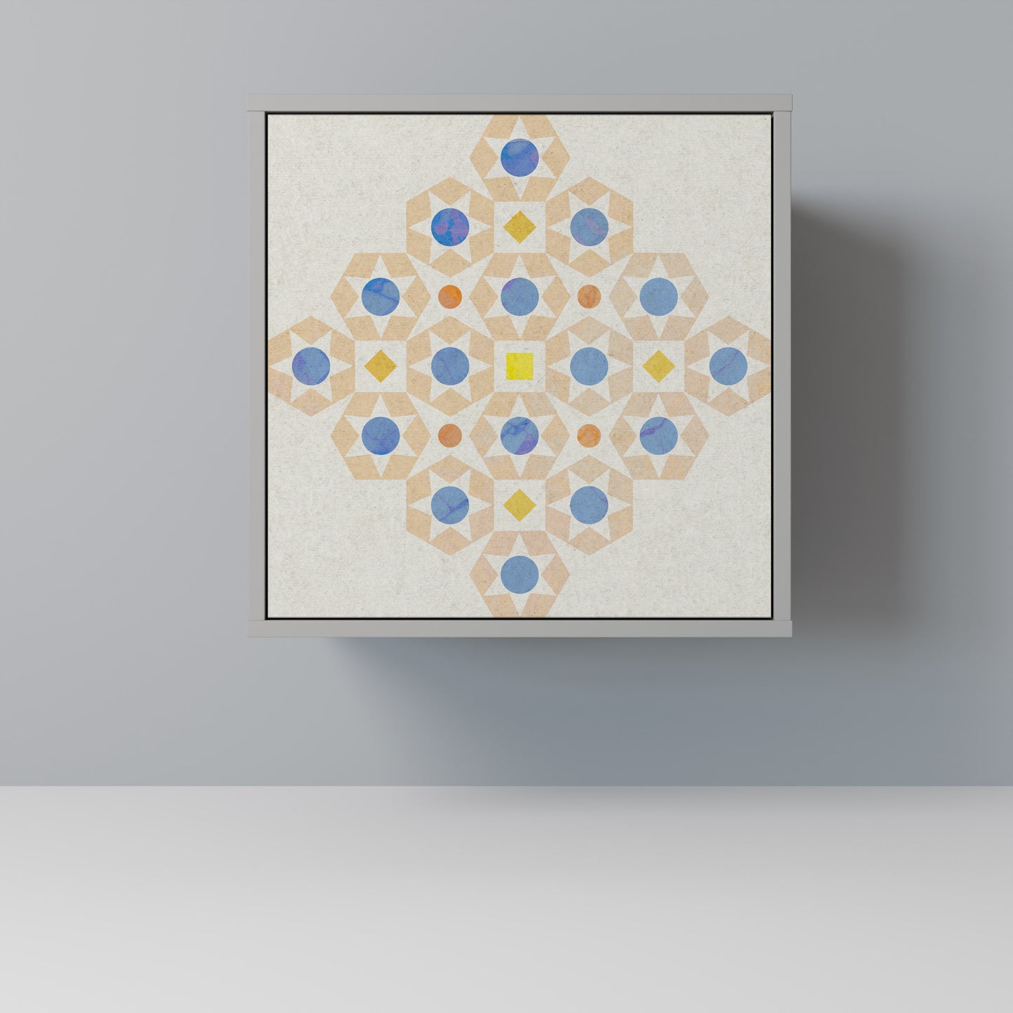 PATTERNED PRISM 1-Door Sideboard in Grey Finish