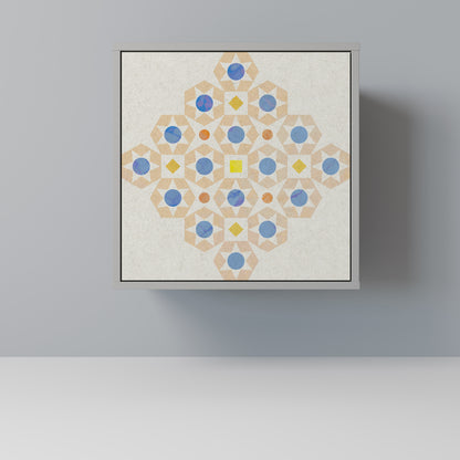 PATTERNED PRISM 1-Door Sideboard in Grey Finish