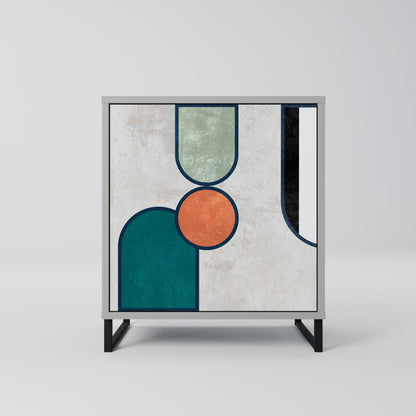 Credenza COOL STORY a 1 anta con finitura grigia