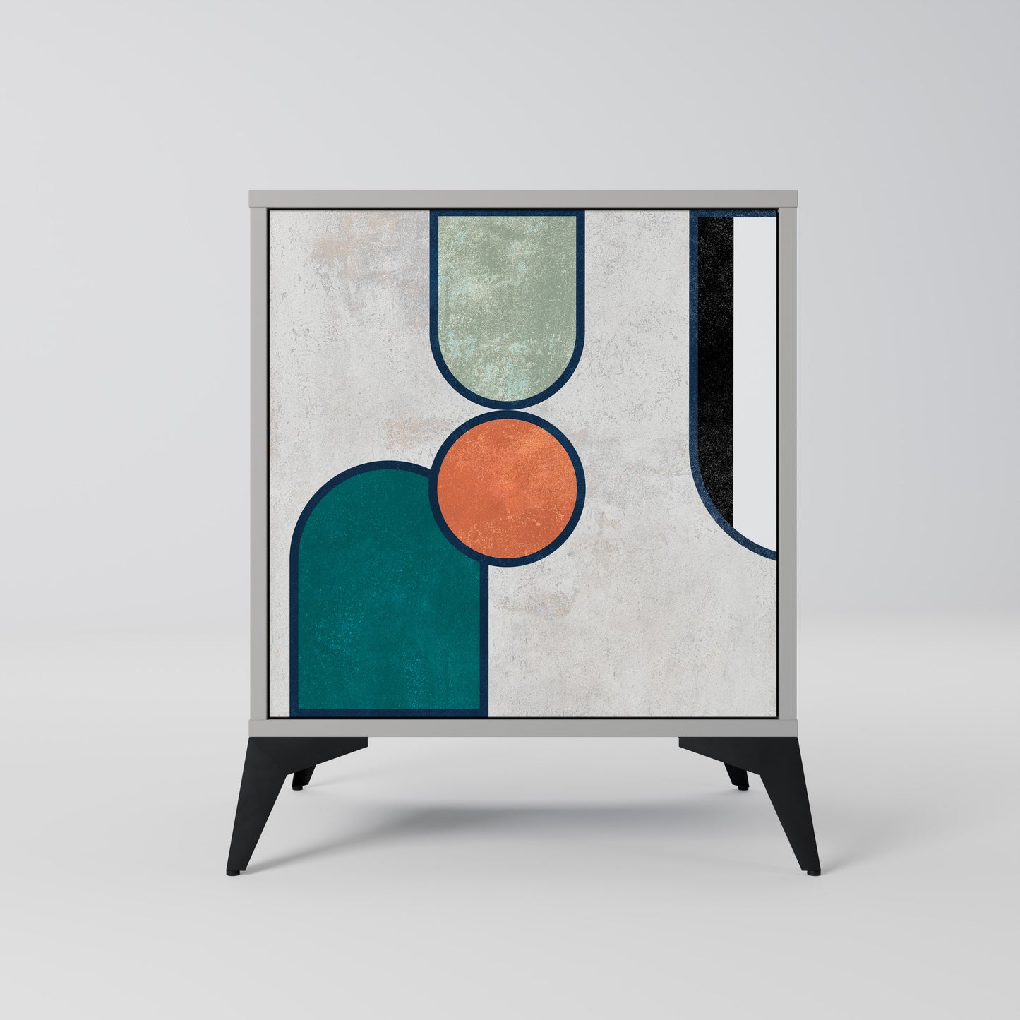 Credenza COOL STORY a 1 anta con finitura grigia