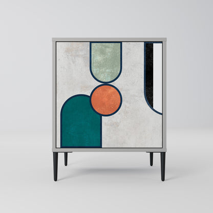 Credenza COOL STORY a 1 anta con finitura grigia