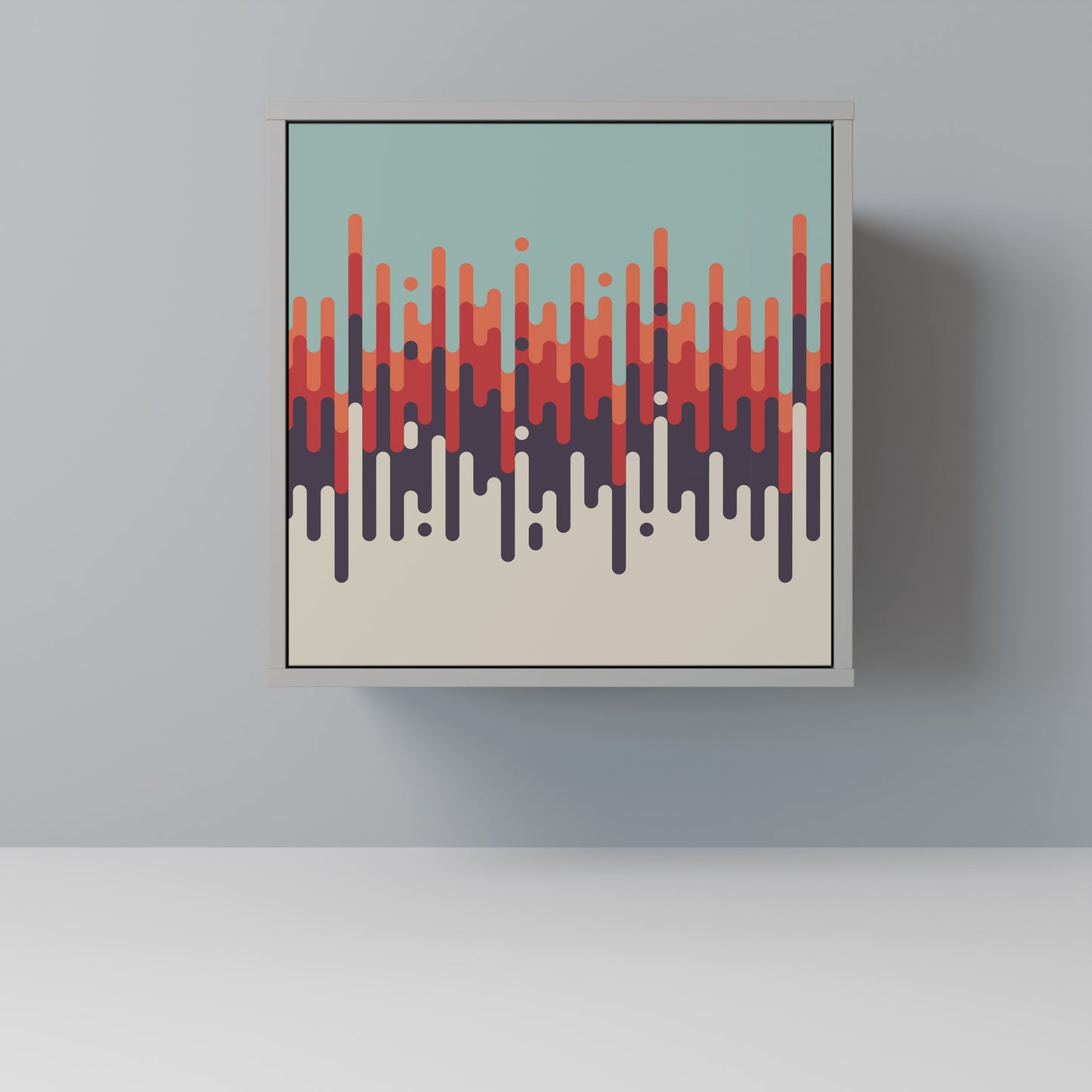 CHROMA CONTOURS 1-Door Sideboard in Grey Finish