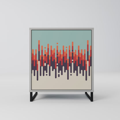 CHROMA CONTOURS 1-Door Sideboard in Grey Finish