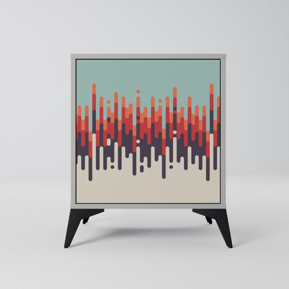 CHROMA CONTOURS 1-Door Sideboard in Grey Finish