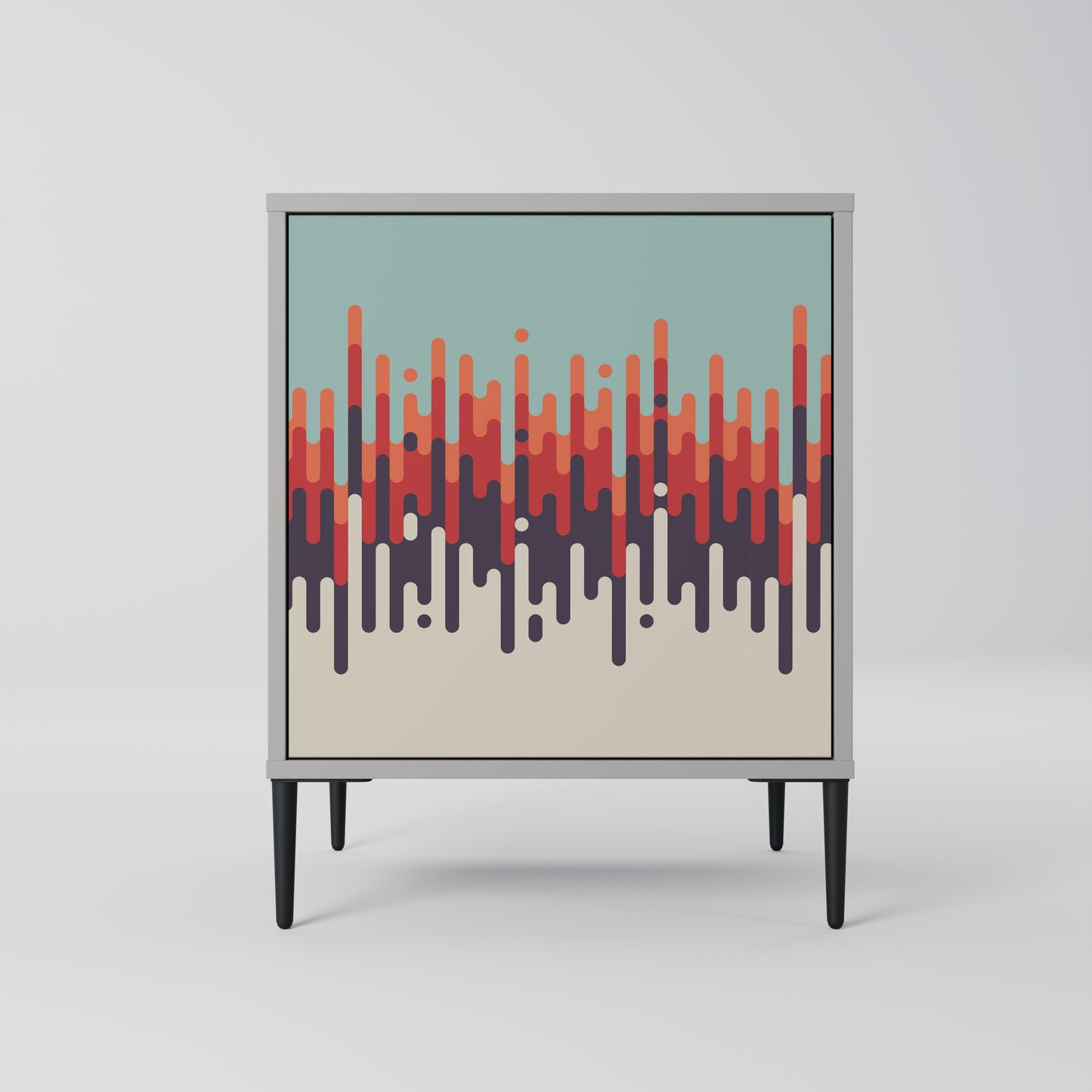 CHROMA CONTOURS 1-Door Sideboard in Grey Finish