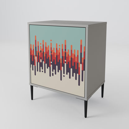 CHROMA CONTOURS 1-Door Sideboard in Grey Finish