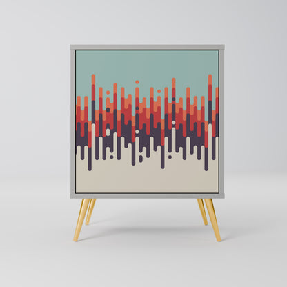 CHROMA CONTOURS 1-Door Sideboard in Grey Finish