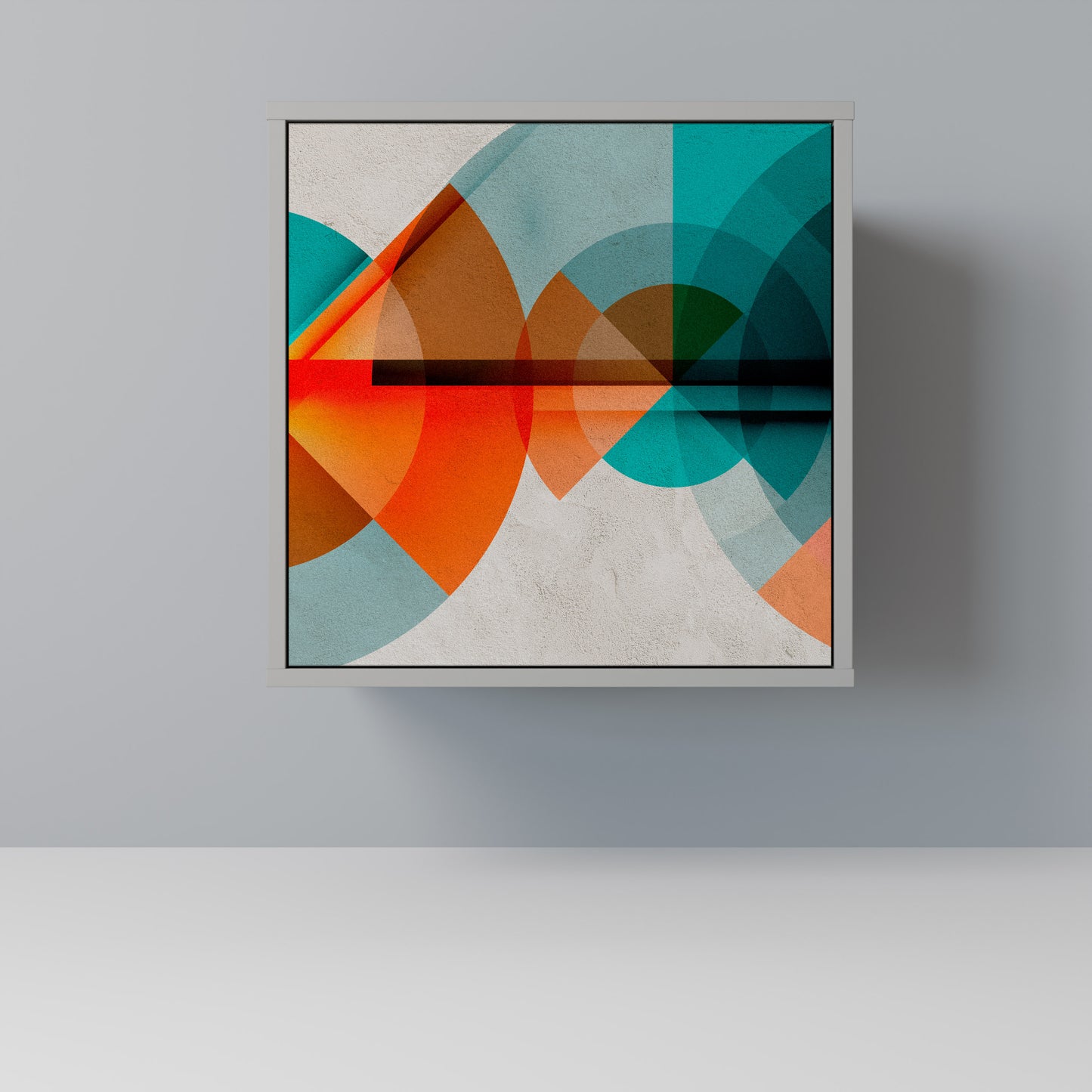 Credenza CIRCULAR RHAPSODY a 1 anta con finitura grigia