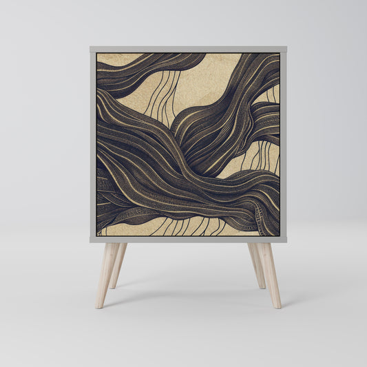 Credenza a 1 anta UNIFIED FRAGMENTS in finitura grigia