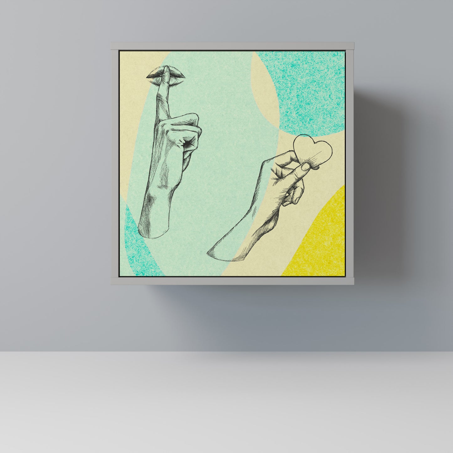 BODY LANGUAGE Credenza a 1 anta con finitura grigia