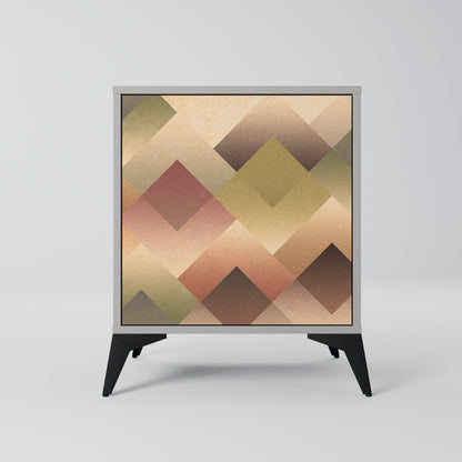 GEOMETRIC FUSION 1-Door Sideboard in Grey Finish