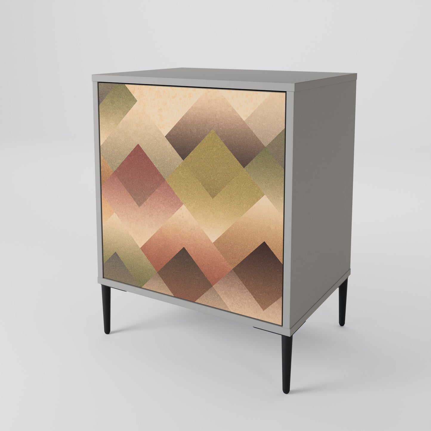 GEOMETRIC FUSION 1-Door Sideboard in Grey Finish
