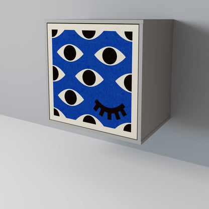 Credenza a 1 anta GEOMETRIC EYES in finitura grigia