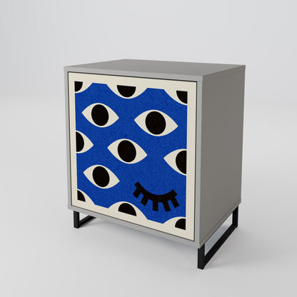 Credenza a 1 anta GEOMETRIC EYES in finitura grigia