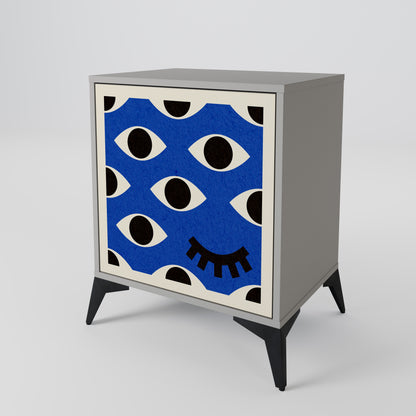 Credenza a 1 anta GEOMETRIC EYES in finitura grigia