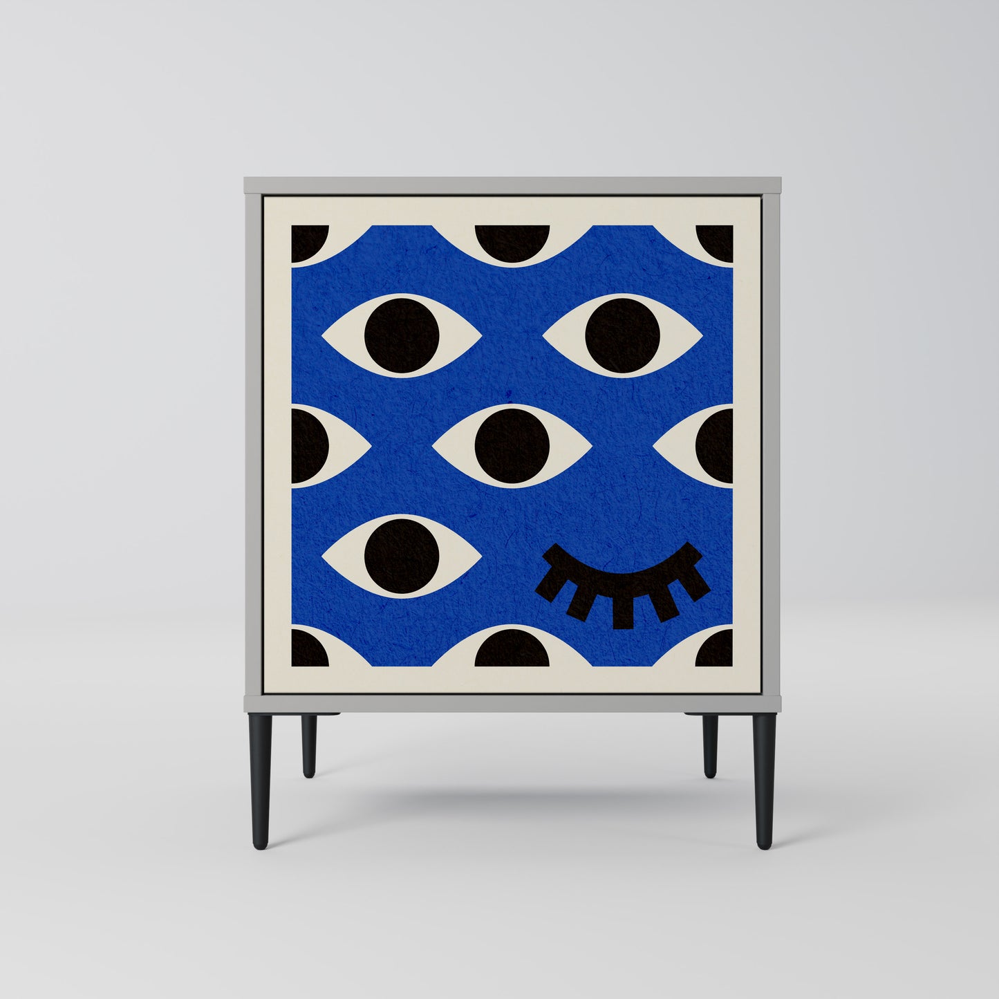 Credenza a 1 anta GEOMETRIC EYES in finitura grigia