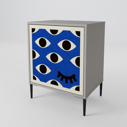 Credenza a 1 anta GEOMETRIC EYES in finitura grigia