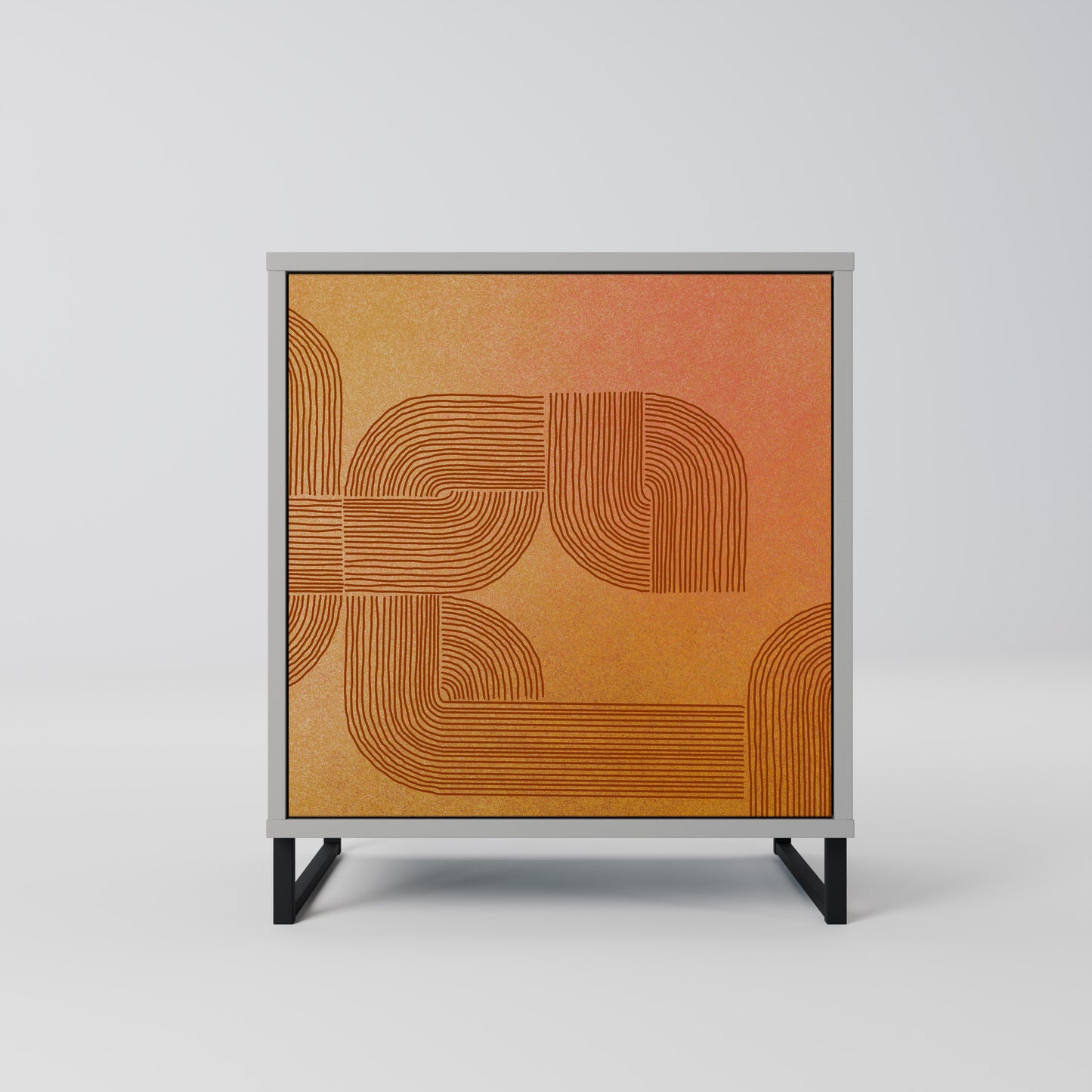 Credenza a 1 anta con finitura grigia STRENGTHENING RELATION