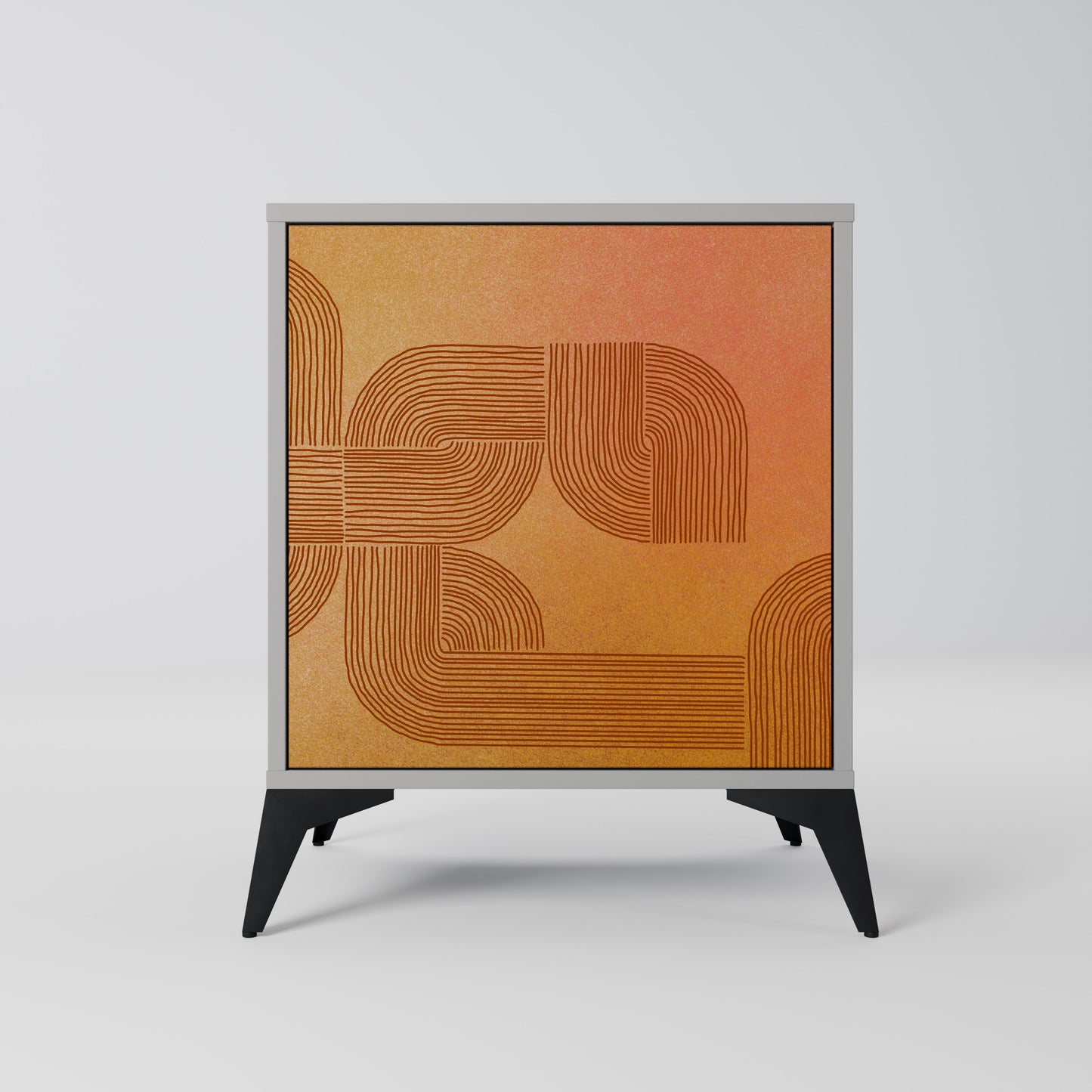 Credenza a 1 anta con finitura grigia STRENGTHENING RELATION