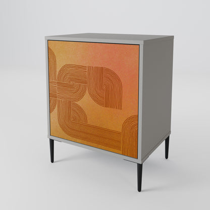 Credenza a 1 anta con finitura grigia STRENGTHENING RELATION