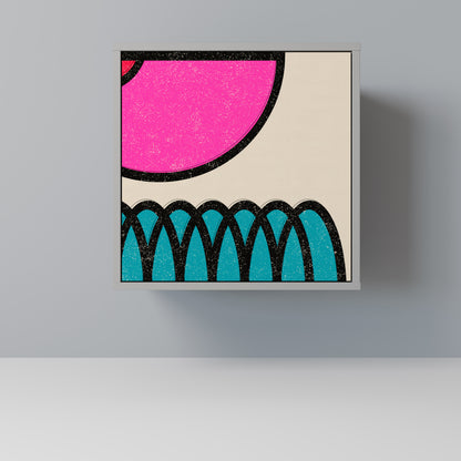 Credenza GEOMETRIC RHAPSODY a 1 anta con finitura grigia