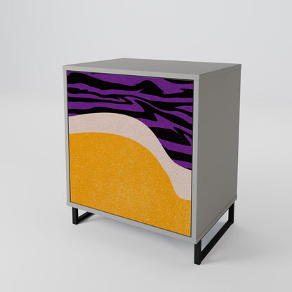 Credenza INDEPENDENT BORDER a 1 anta con finitura grigia