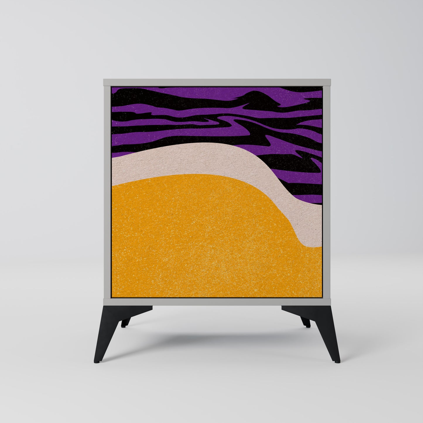 Credenza INDEPENDENT BORDER a 1 anta con finitura grigia