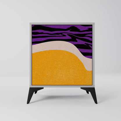 Credenza INDEPENDENT BORDER a 1 anta con finitura grigia