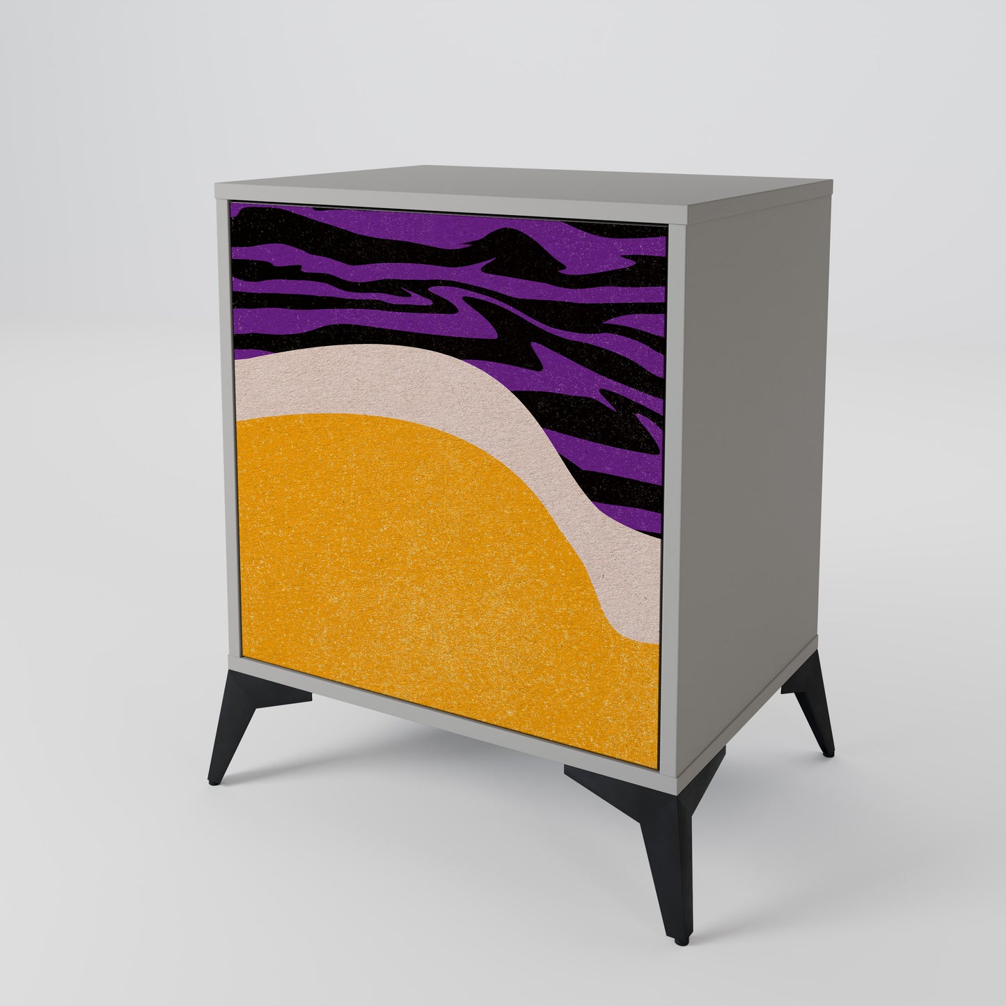 Credenza INDEPENDENT BORDER a 1 anta con finitura grigia