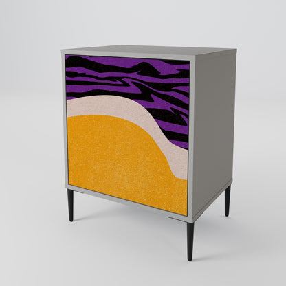 Credenza INDEPENDENT BORDER a 1 anta con finitura grigia