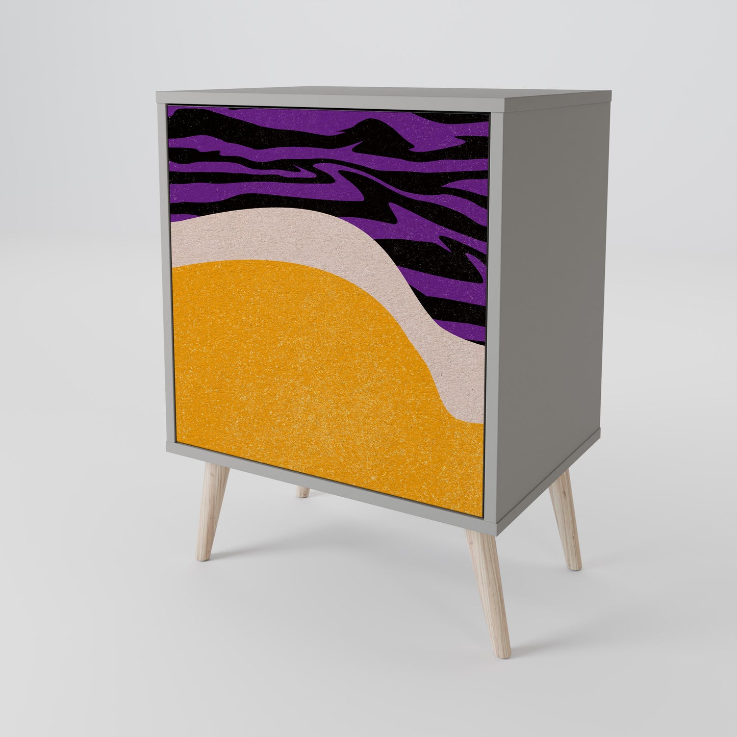 Credenza INDEPENDENT BORDER a 1 anta con finitura grigia