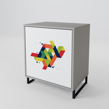 Credenza FUTURE SIGN a 1 anta in finitura grigia