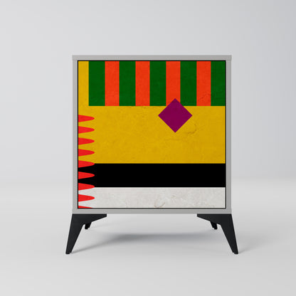 Credenza VIVID ART a 1 anta con finitura grigia