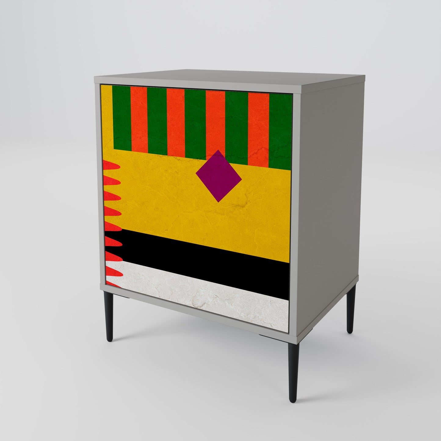 Credenza VIVID ART a 1 anta con finitura grigia