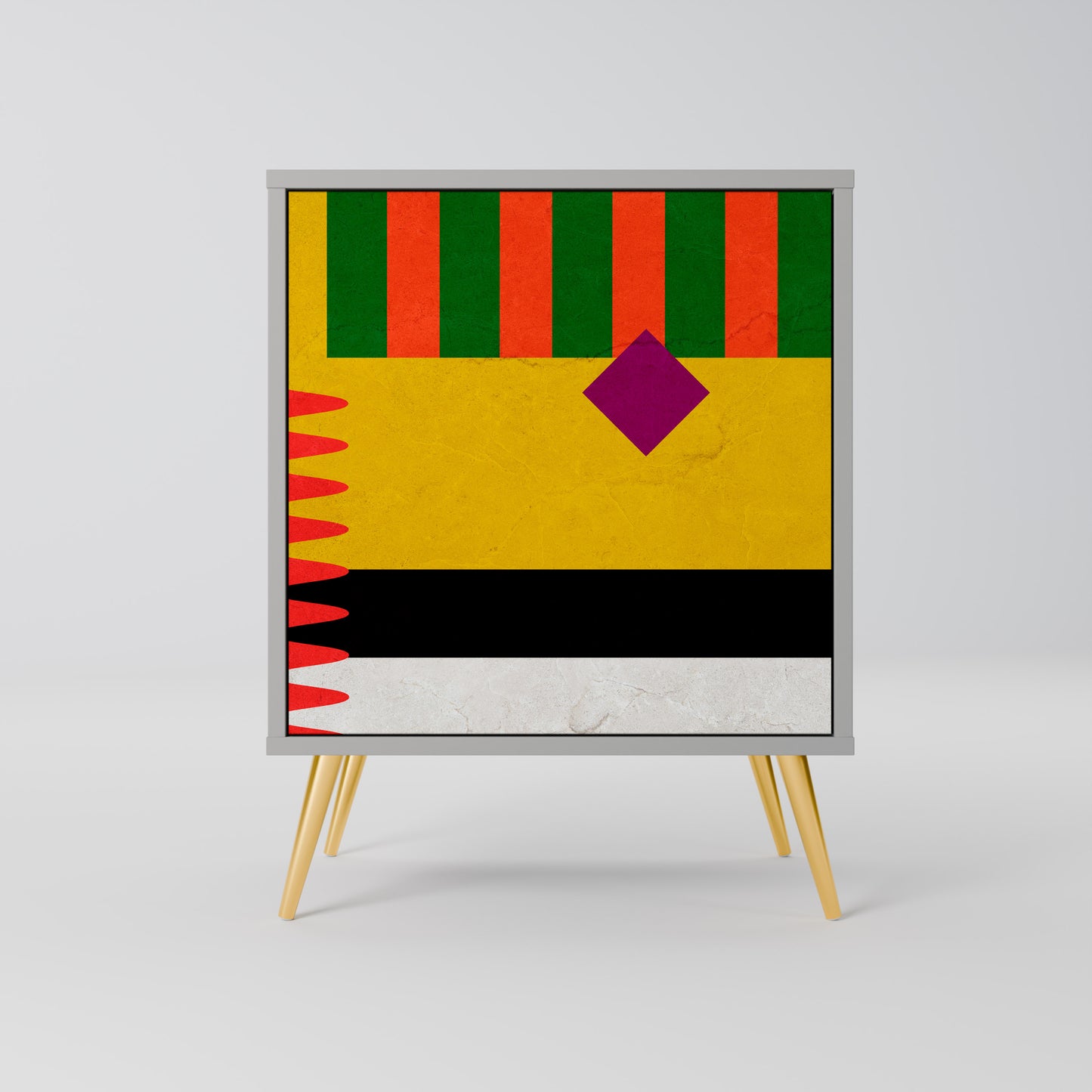 Credenza VIVID ART a 1 anta con finitura grigia