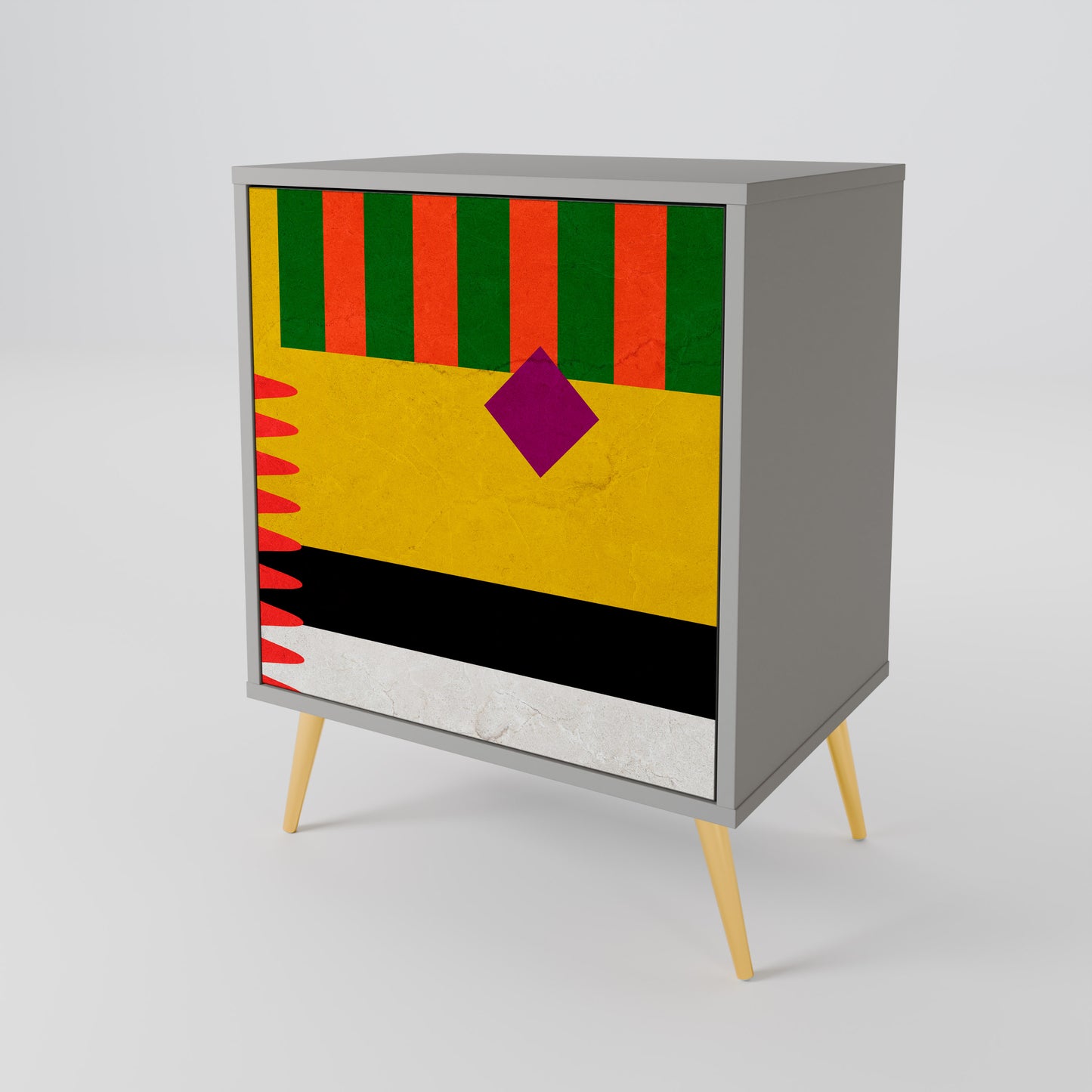 Credenza VIVID ART a 1 anta con finitura grigia