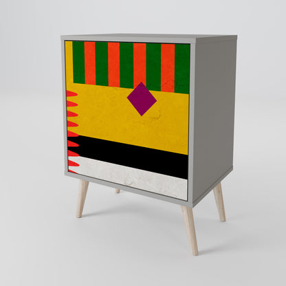 Credenza VIVID ART a 1 anta con finitura grigia