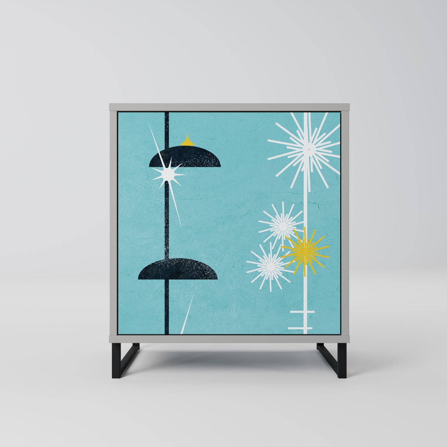 Credenza PATHS TO HAPPINESS a 1 anta con finitura grigia