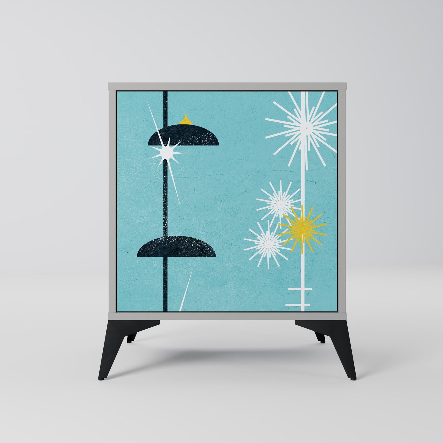 Credenza PATHS TO HAPPINESS a 1 anta con finitura grigia