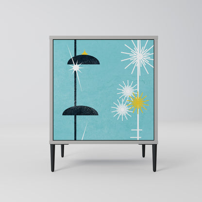 Credenza PATHS TO HAPPINESS a 1 anta con finitura grigia