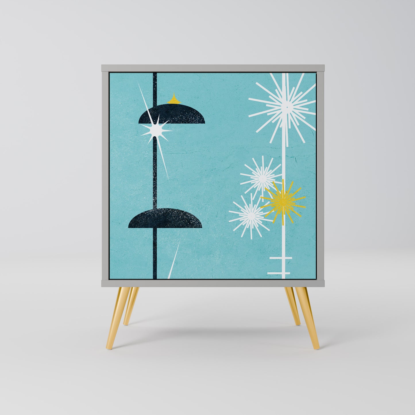 Credenza PATHS TO HAPPINESS a 1 anta con finitura grigia