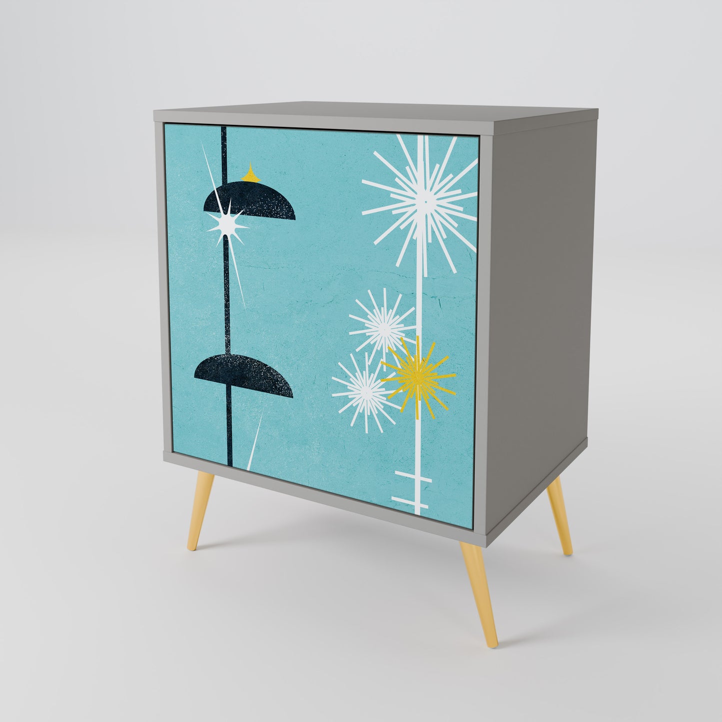 Credenza PATHS TO HAPPINESS a 1 anta con finitura grigia