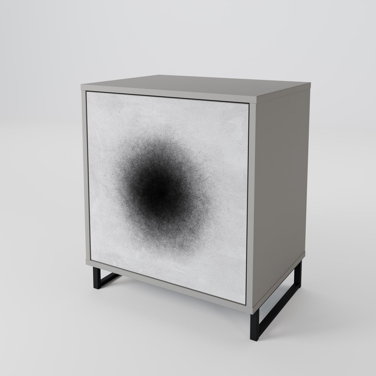 Credenza BLACK HOLE a 1 anta con finitura grigia