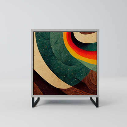 Credenza a 1 anta COLORFUL STRANDS con finitura grigia