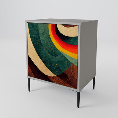 Credenza a 1 anta COLORFUL STRANDS con finitura grigia