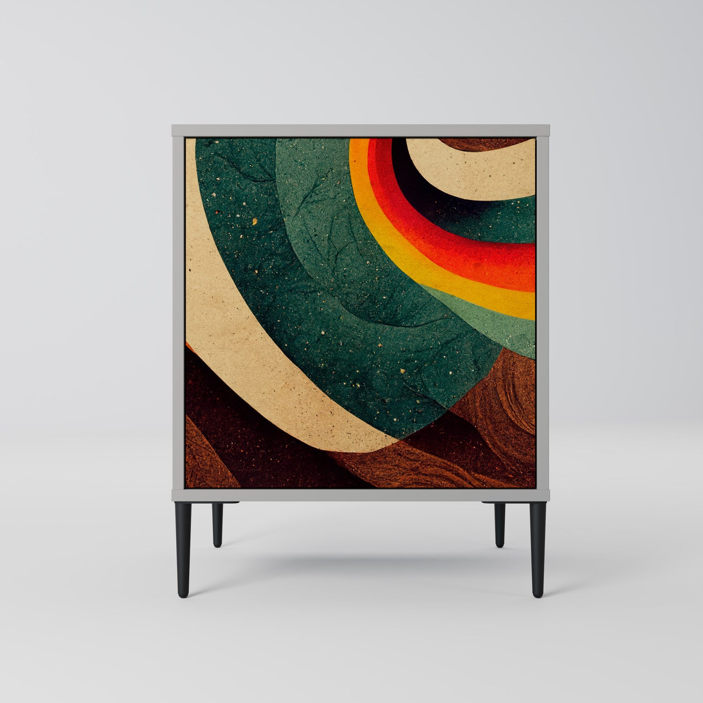 Credenza a 1 anta COLORFUL STRANDS con finitura grigia