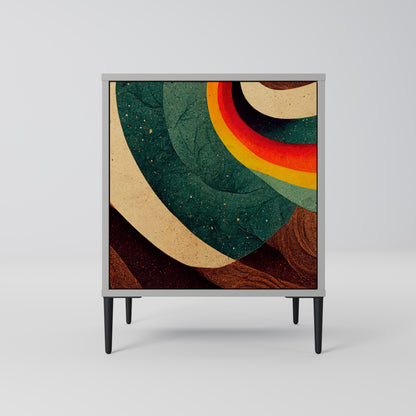Credenza a 1 anta COLORFUL STRANDS con finitura grigia