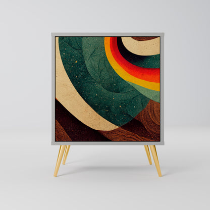 Credenza a 1 anta COLORFUL STRANDS con finitura grigia