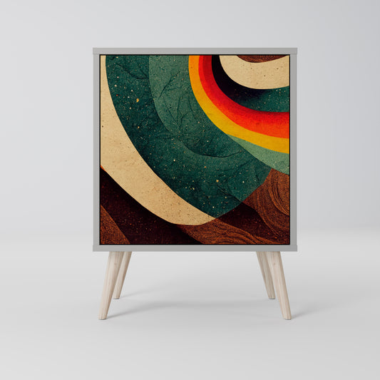 COLORFUL STRANDS 1-Door Sideboard in Grey Finish